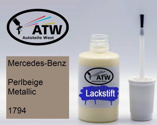 Mercedes-Benz, Perlbeige Metallic, 1794: 20ml Lackstift, von ATW Autoteile West.